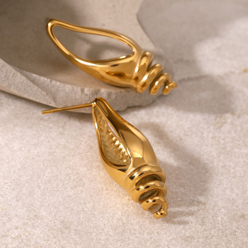 ZTET1 Conch earrings holiday earrings stainless steel three-dimensional earrings