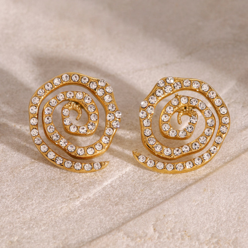 ZTET11 Jewelry 18k gold stainless steel hoop earrings earrings diamonds