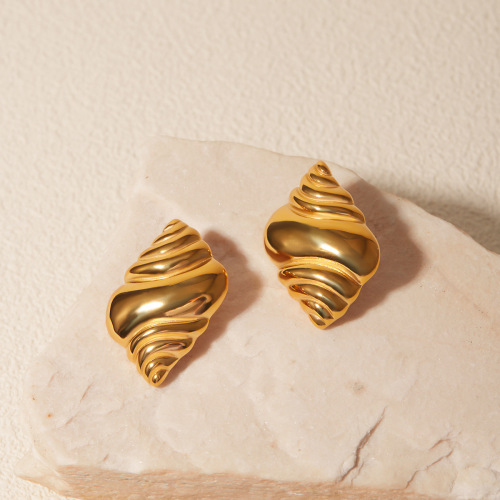 ZTET91 18K gold stainless steel conch earrings croissant earrings