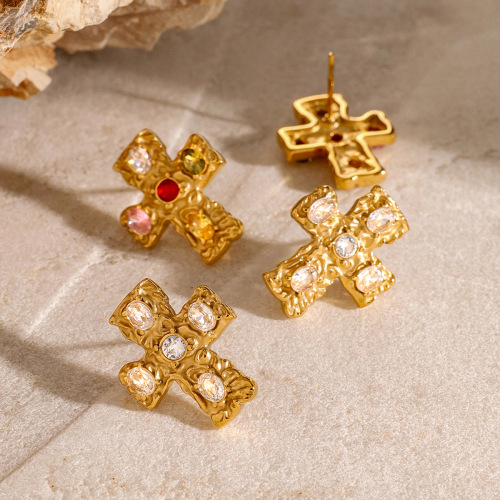 ZTET17 Stainless steel zircon earrings jewelry earrings