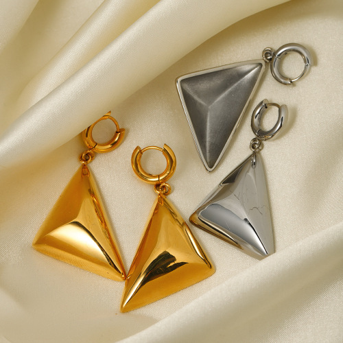 ZTET115 18k gold stainless steel triangle pendant earrings 2023.com