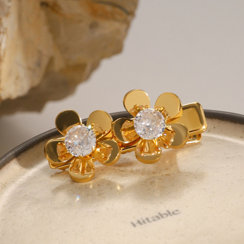 ZTPT36 Stainless steel flower hairpin, duckbill clip, bangs clip, broken hair straight clip