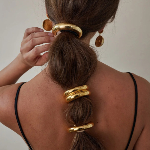 ZTPT24 Stainless steel hair ponytail hair accessories rubber band hair band