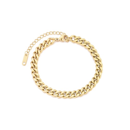 ZTGT2 18K gold-plated stainless steel Cuban chain women's bracelet