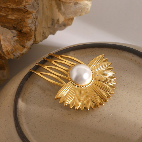 ZTPT34 Stainless steel pearl hairpin, flower broken hair comb, hairpin