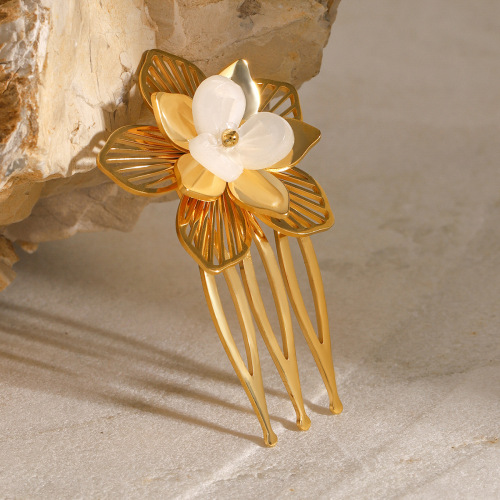 ZTPT9 Stainless steel comb hairpin clip headdress flower hair comb plug