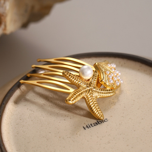 ZTPT37 Stainless steel pearl hairpin, starfish shell hairpin, hairpin insert, hairpin