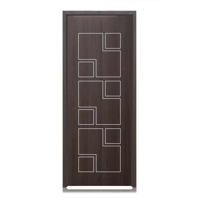 Waterproof Interior Bedroom WPC Panel Door With Door Frame