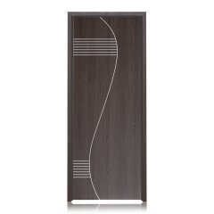 Waterproof Interior Bedroom WPC Panel Door With Door Frame