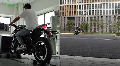test the electric motorcycle V10