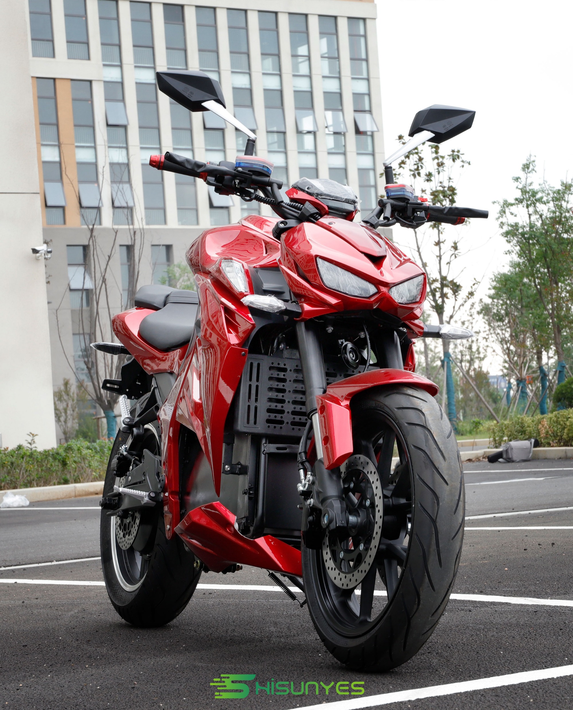 The red electric motorcycle V10