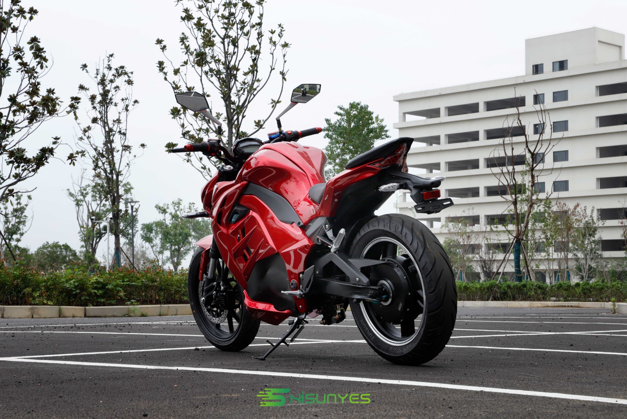 the red electric motorcycle V10