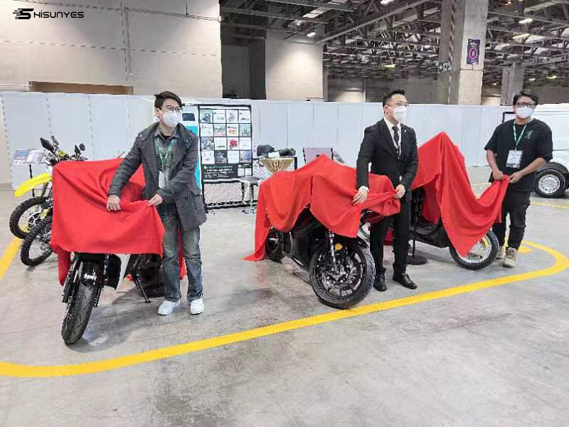 The hisunyes electric scooterDT1 on Macao New Energy Auto Show