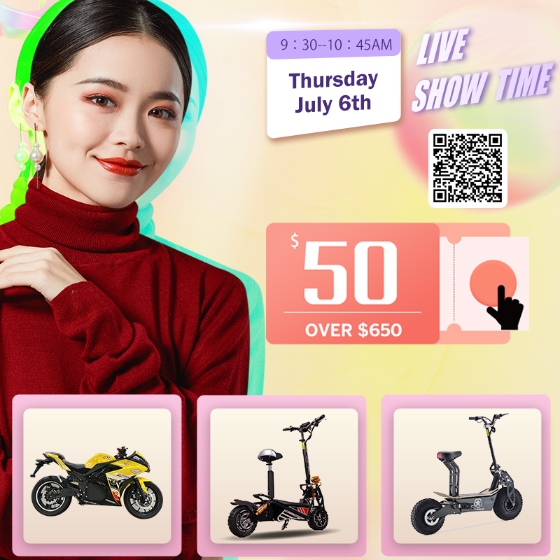 live show time of emotorcycle V2 and E scooterX7&amp;X6.