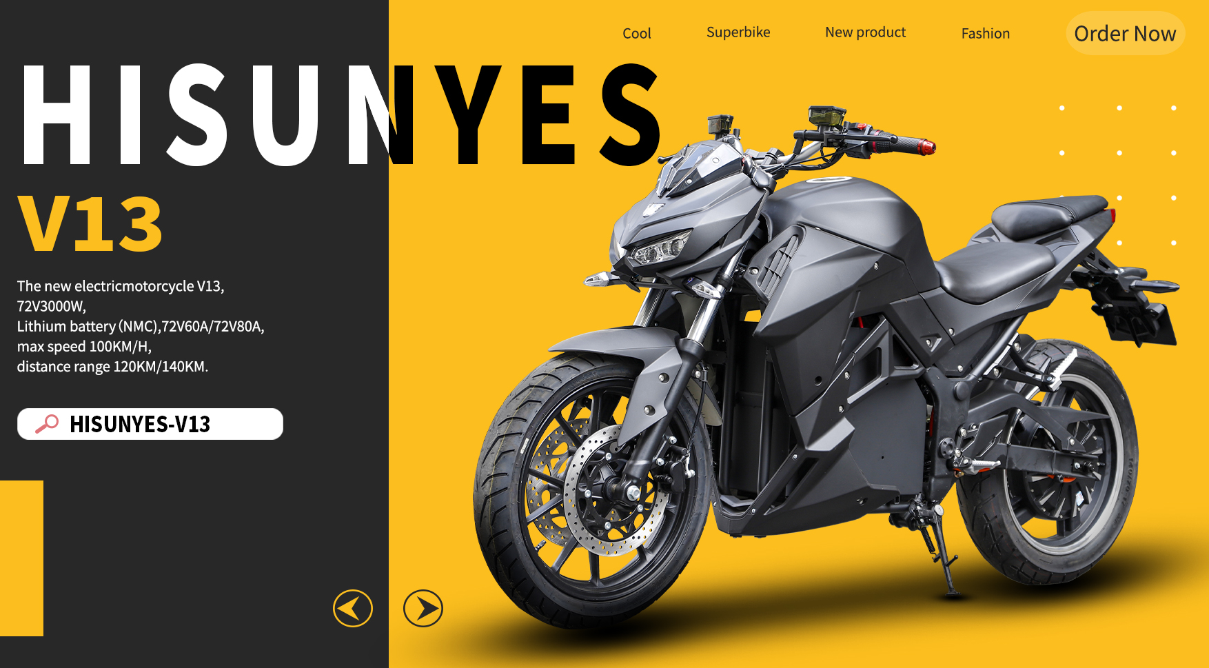 A nova motocicleta elétrica Hisunyes-V13, combinando moda e tecnologia, venha e dê uma olhada!