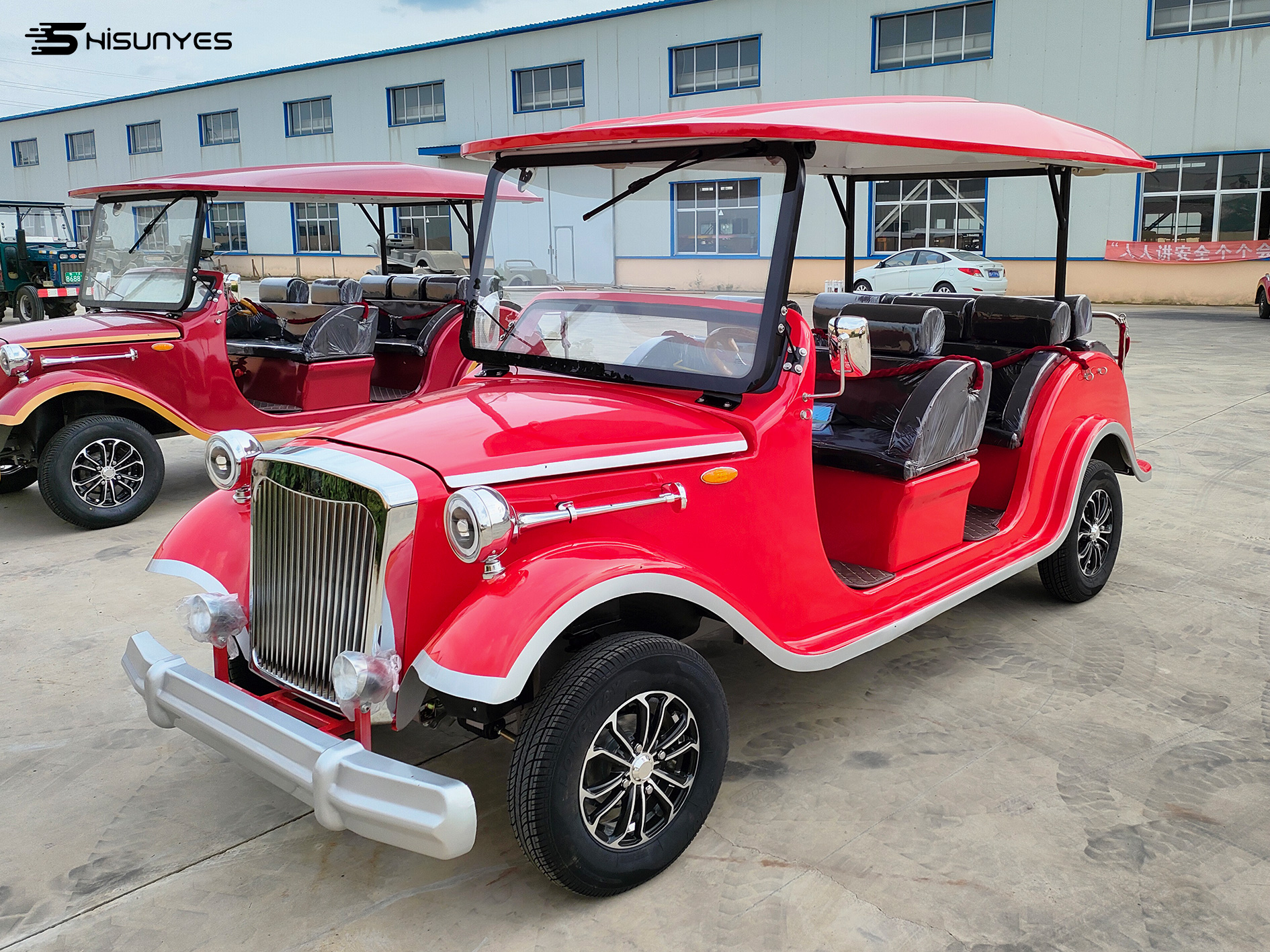 O novo carrinho de golfe elétrico de 6 lugares