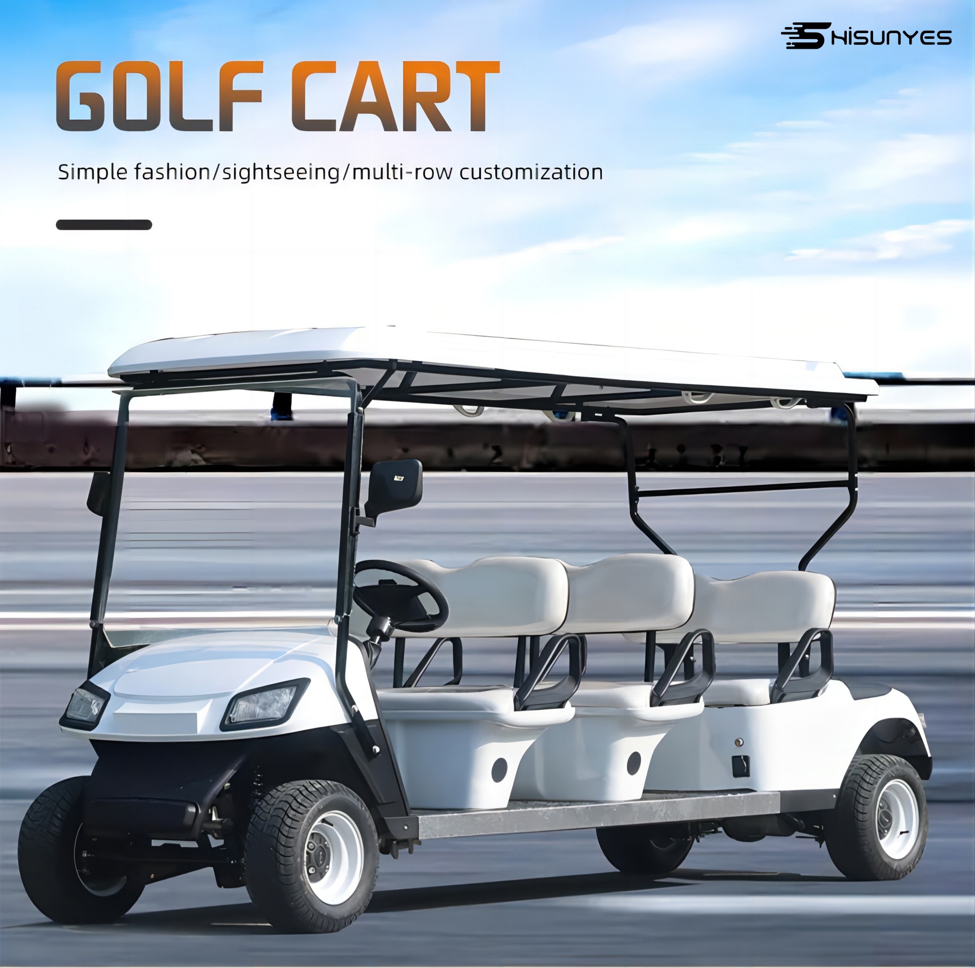 a sightseeing car ＆ a golf cart.