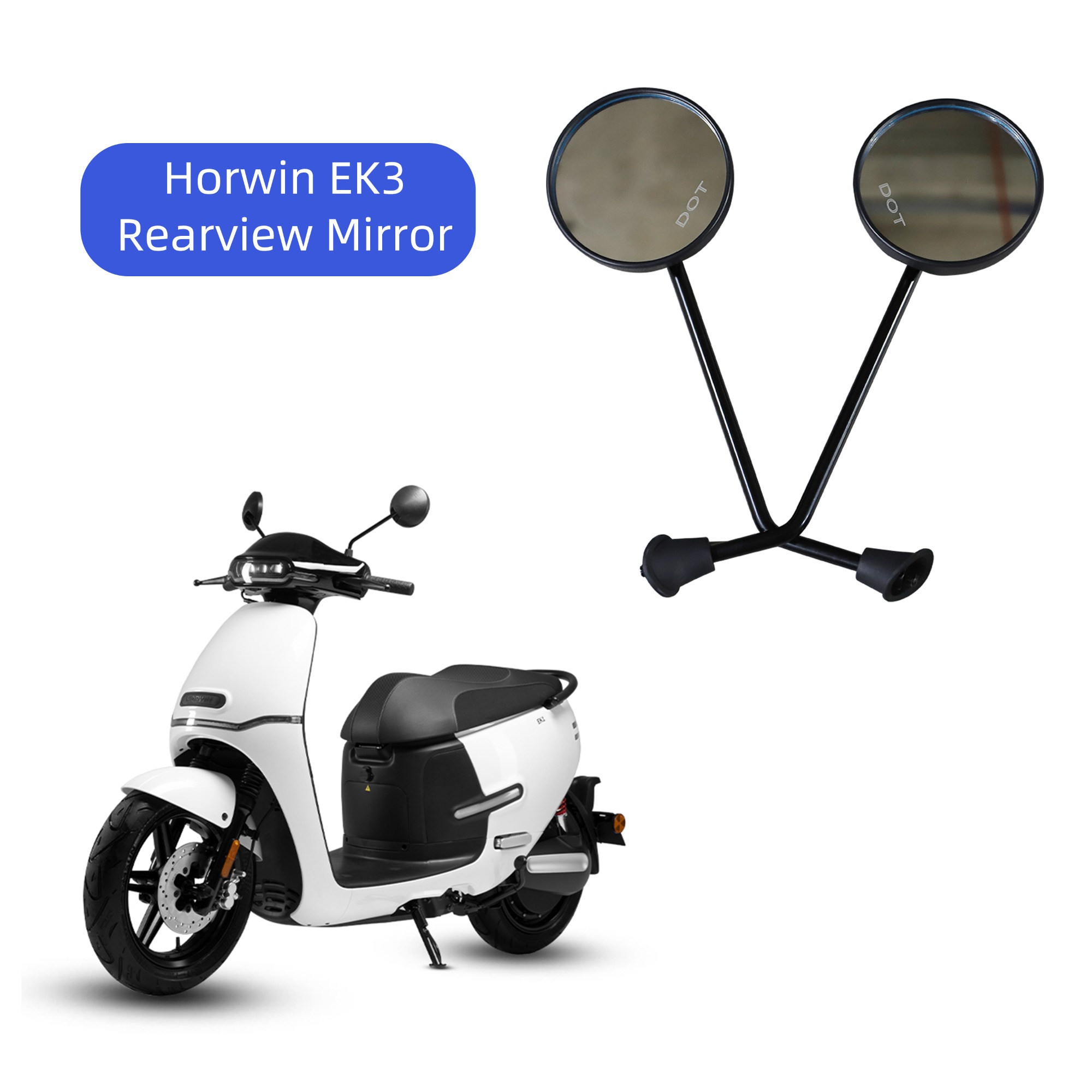 Convex Lens Rearview Mirrors Fit Horwin EK1 EK3 – 8mm Handlebar Universal Replacement