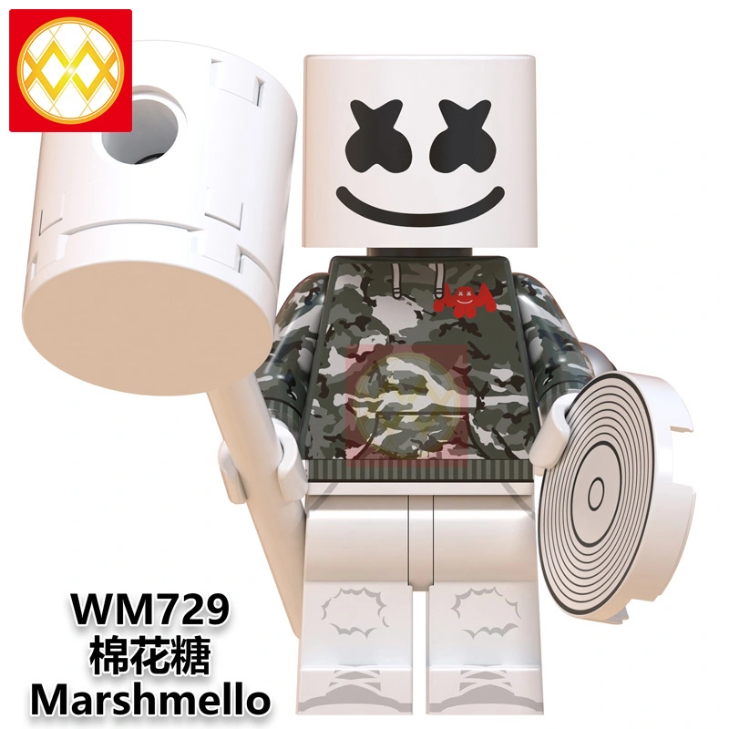 WM6064 Famous DJ Marshmellow AIM Agent Building Blocks Bricks DIY Model Action Figures Toys Collection For Children Gifts