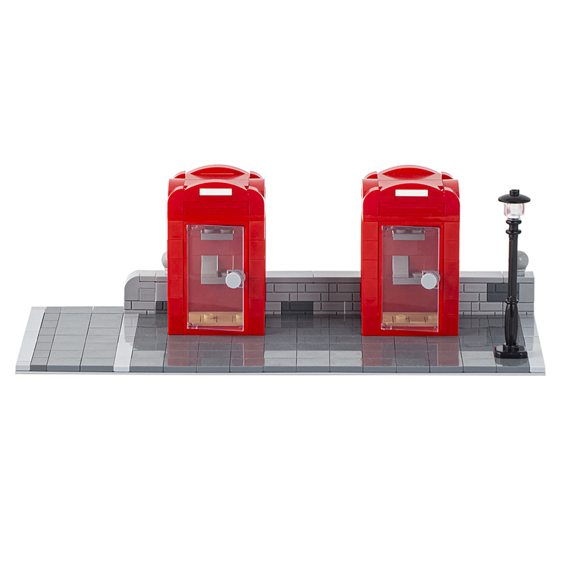 MOC4058 City Series Telephone Booth Street View Decoration Model DIY Educational Toys Buildig Blocks Bricks Kids Toys for Children Gift MOC Parts 