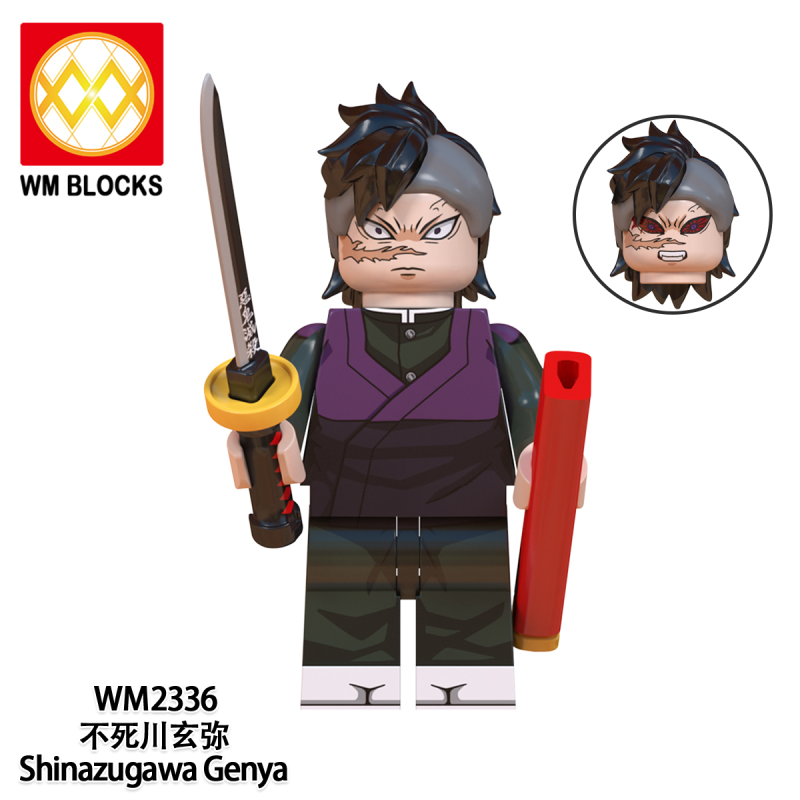 New WM2344-A WM6137 Kamado Tanjirou Demon Slayer sun blade Swordsman series of columns building blocks Figures Toy 2022 Hot Sale