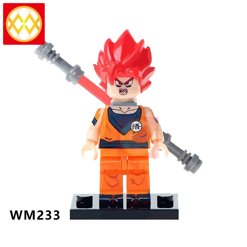 WM6029 Dragon Ball Orange Dress Yellow Hair Son Goku Building Blocks Figures Toys for Children