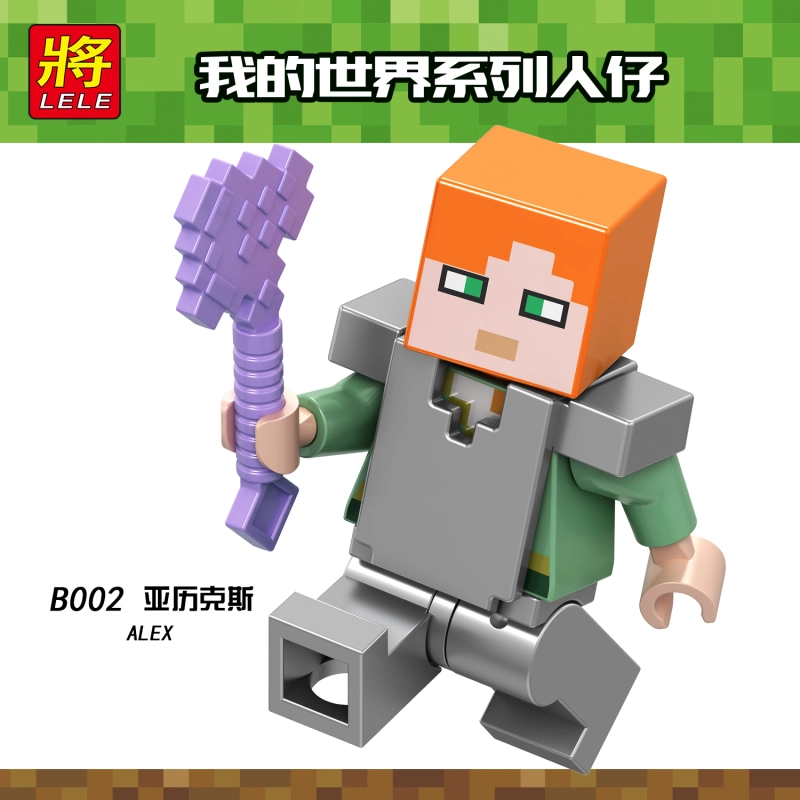 B001-008 ZOMBIE PIGMAN ALEX STEVE CREEPER ENDERMAN STRAY ZOMBIE VILLAGER Building Blocks Kids Toys