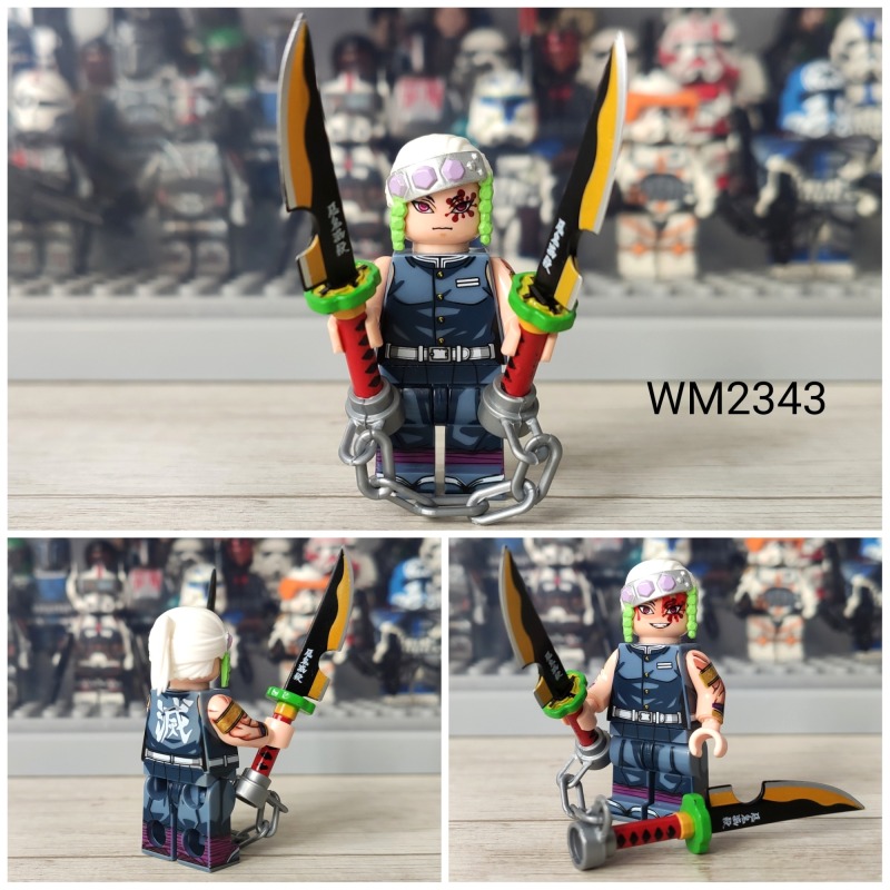 New WM2344-A WM6137 Kamado Tanjirou Demon Slayer sun blade Swordsman series of columns building blocks Figures Toy 2022 Hot Sale