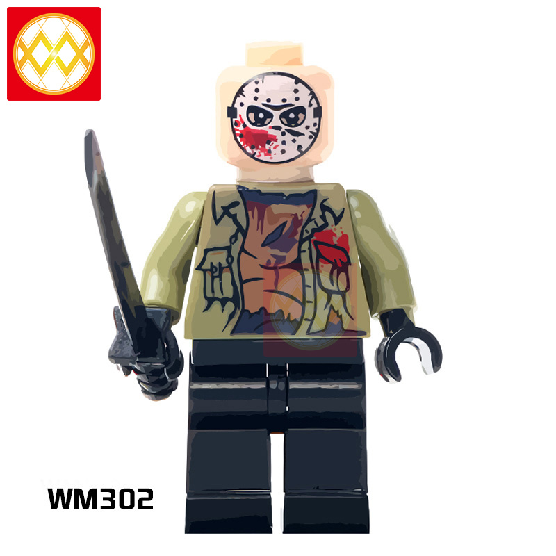 WM6003 The Horror Movie Terror Personnage Jason Scream Killer Freddy Krueger Billy Action Building Blocks Toys For Children