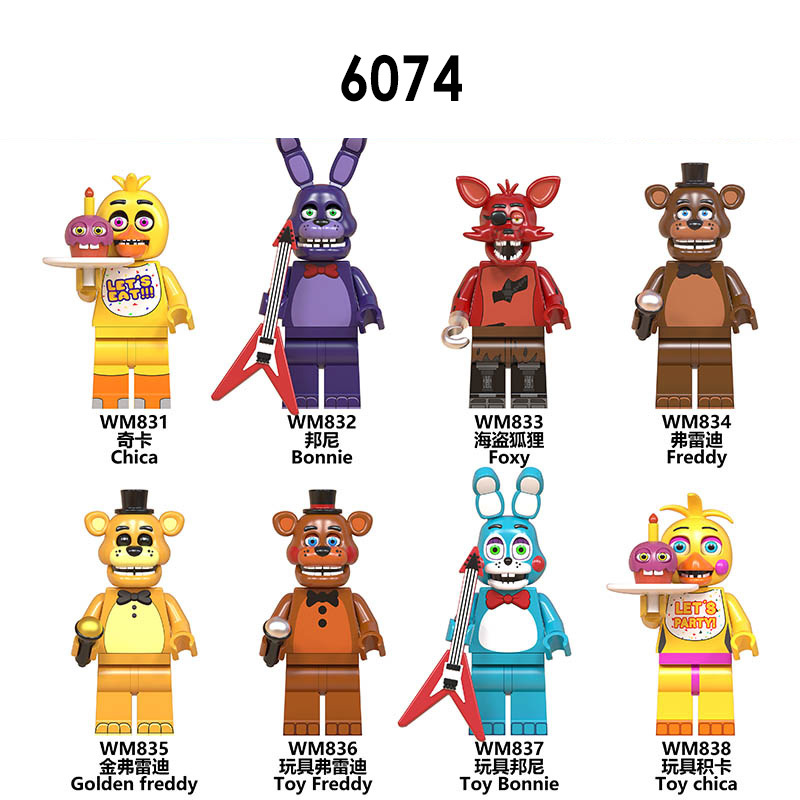 WM6074 Five Nights at Freddy Chica Bonnie Foxy Freddy Golden Freddy Building Blocks Gifts Children Toys