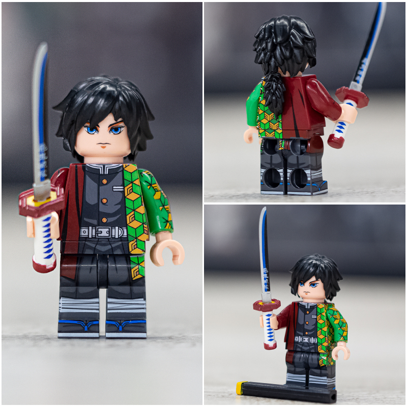 WM6116 High Quality Demon Slayer Agatsuma Zenitsu Tanjirou Nezuko Akaza Zenitsu Building Blocks Kids Toys