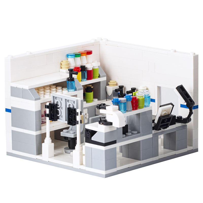 MOC4050 City Series Hospital Pharmacy Building Blocks Bricks Kids Toys for Children Gift MOC Parts