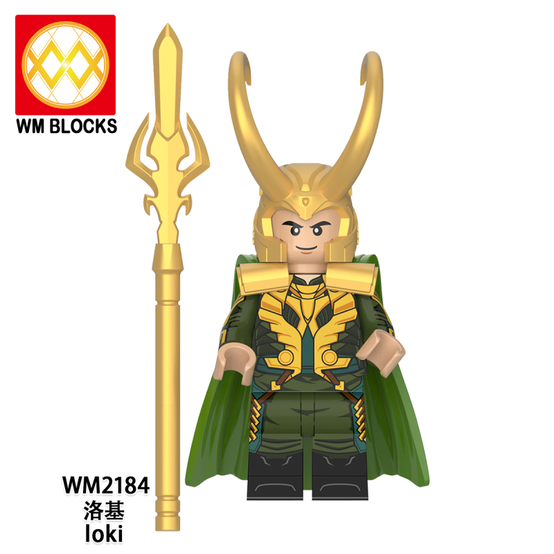 WM6118 Loki with Plastic Cape Super Heroes Action Figures Building Blocks toy for kids