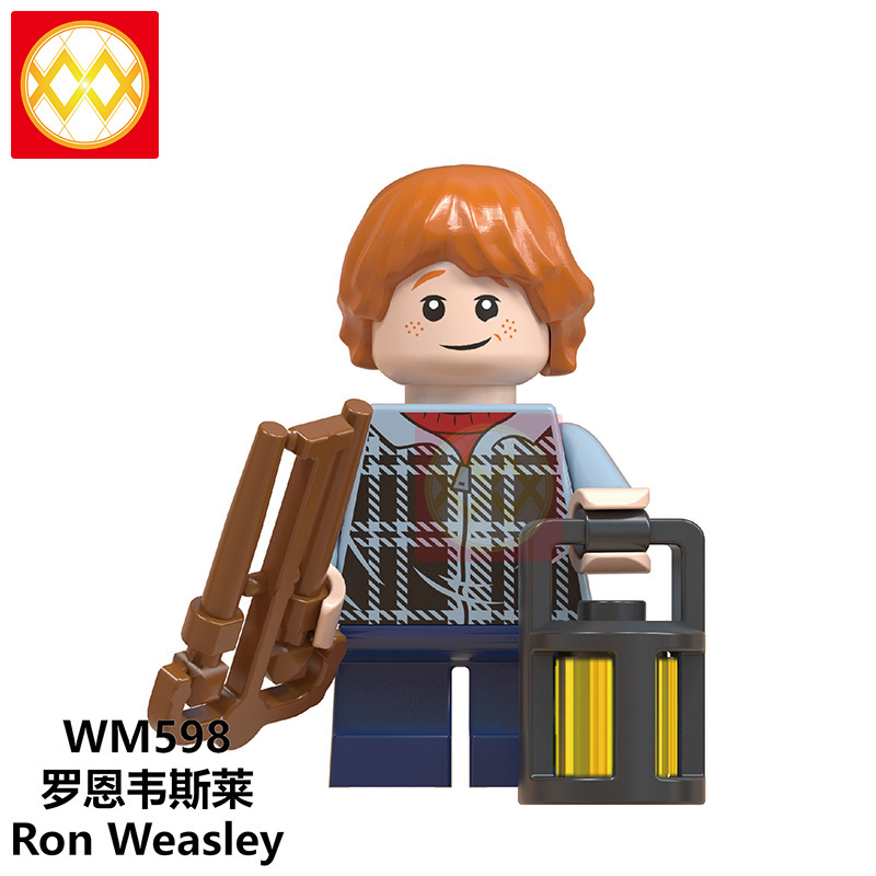 WM6046 Harry Series Potters Moody Trolley Witch Ron Weasley Malfoy Remus John Lupin Susan Bones Action Building Blocks Kids Toy