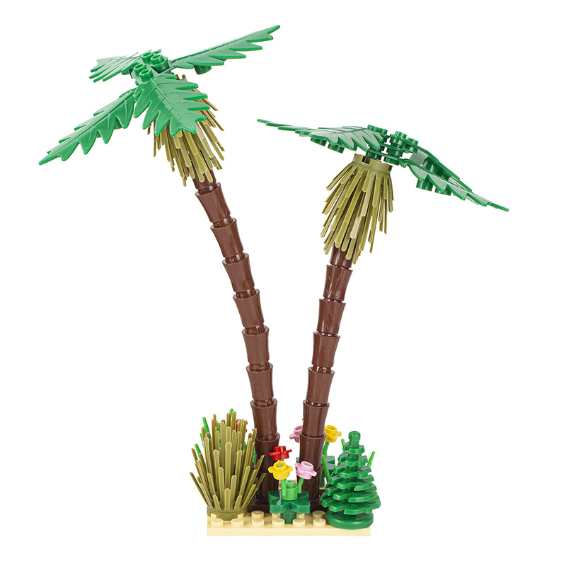 MOC3002 City Series Coconut tree palm tree jungle vegetation Building Blocks Bricks Kids Toys for Children Gift MOC Parts