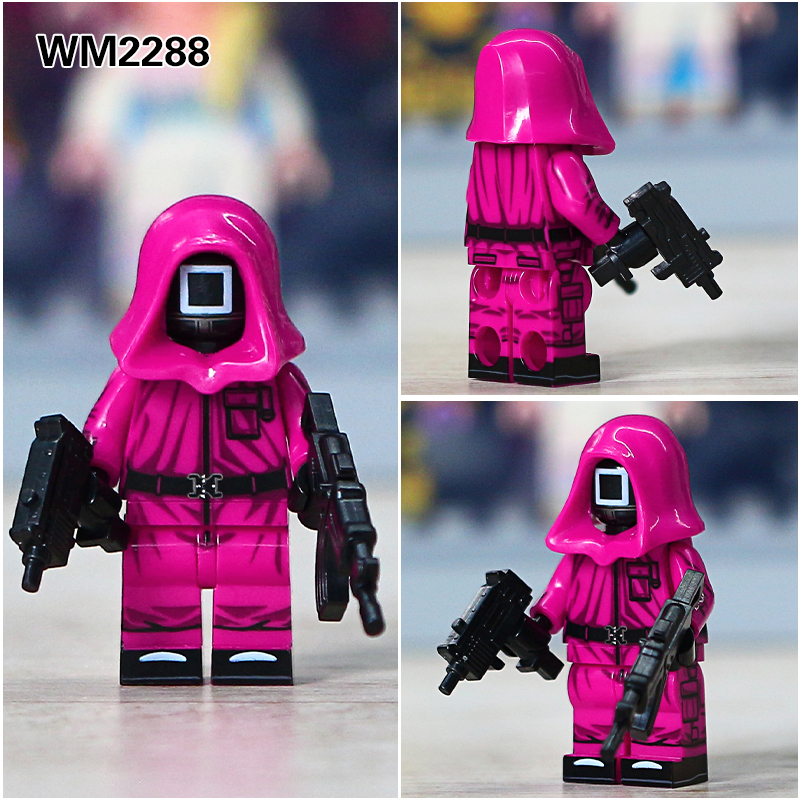 WM6131 Squid Game Building Block Korean TV Series 123 Wooden Man Pinball Game Mini Action Block Bricks Figure Toy KDL808