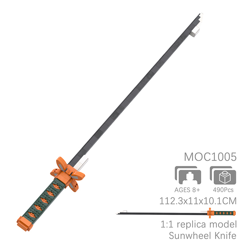 MOC1000 MOC1002 MOC1003 Demon Slayer Series Sun Wheel Knife Buildig Blocks Bricks Kids Toys for Children Gift MOC Parts