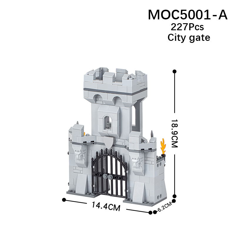 MOC5001 Military Series City Wall Castle Military Base Building Blocks Bricks Kids Toys for Children Gift MOC Parts