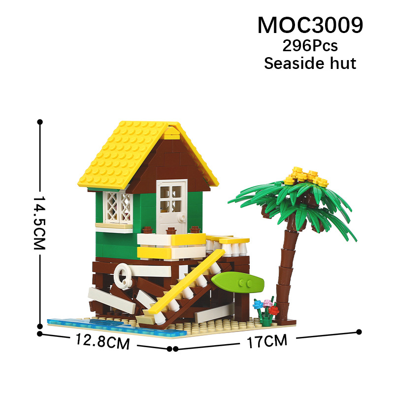 MOC3009 Farm Series Beach House Building Blocks Bricks Kids Toys for Children Gift MOC Parts