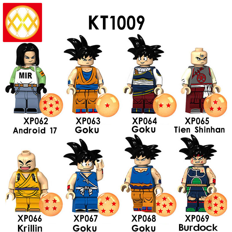 KT1009 Android 17 Goku Tien Shinhan Krillin Burdock Anime Figure Series Cartoon Movie Characters Building Blocks Kids Toys