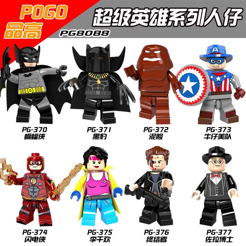 PG8088 Movie Super Hero Batman Black Panther Clayface Captain America The Flash Jubilee Arnim Zola Action Figure Building Blocks Kids