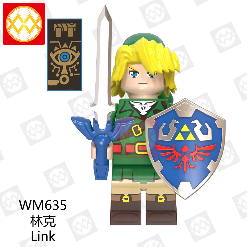 WM6053 Pop Figures The Legend of Zelda Game Character Zelda Link Archer Shield Sword Building Blocks Toys For Children