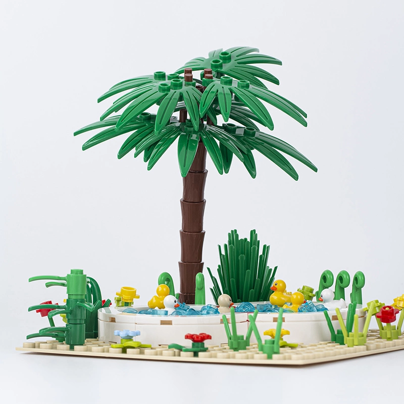 MOC0071 Farm Series Pond and Ducks Accessories Ornament Building Blocks Bricks Kids Toys for Children Gift MOC Parts