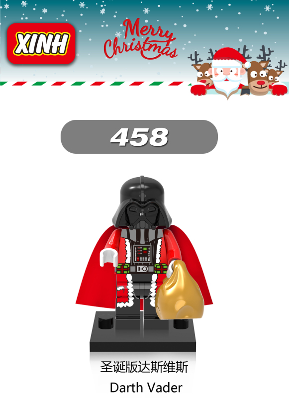 X0140 Christmas Series Santa Claus Darth Vader Harley Quinn Grandma Clown C-3PO New Year Gift Building Blocks Kids Toys