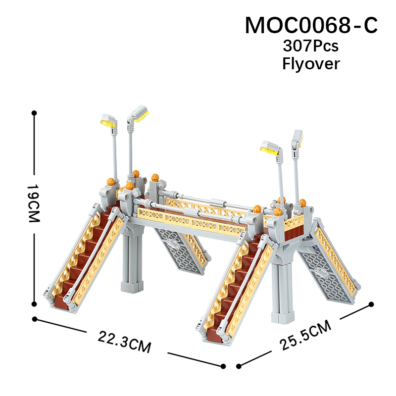 MOC0068 City Street View Series Flyover Road Flowerbed Accessories Ornament Building Blocks Bricks Kids Toys for Children Gift MOC Parts