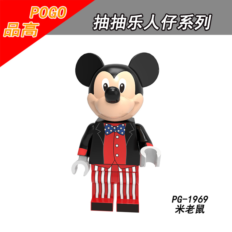 PG8225 Anime Cute Cartoon Toy Story Stitch Mickey Mouse Minnie Nutcracker Little Fairy Donald Duck Daisy Ariel Building Blocks Kids Toys