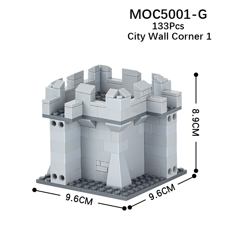 MOC5001 Military Series City Wall Castle Military Base Building Blocks Bricks Kids Toys for Children Gift MOC Parts