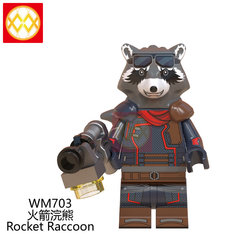 WM6061 Thanos Steven Rogers Bro Thor Pepper Captain Marvel Rocket Raccoon Stan Figures Super Heroes Building Blocks Kids Toys