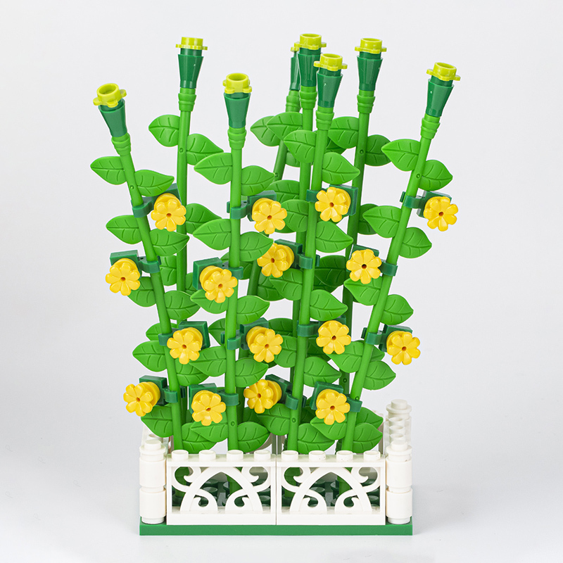 MOC0086 City Series Decoration Flowers Field Cactus Sunflower Tulip Vine Flower Petal Flower Cherry Blossom Building Blocks Bricks Kids Toys for Child