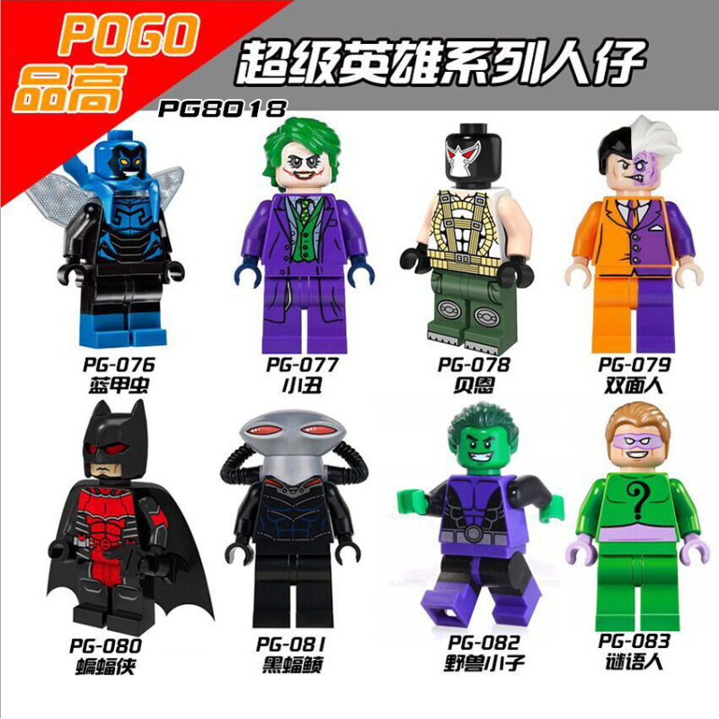 PG8018 DC Super Hero Movie Blue Beetle The Joker Bane Two-Face Batman Black Manta Beast Boy Riddler Action Figure Building Blocks Kids Toys